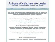Tablet Screenshot of antiquewarehouseworcester.co.uk
